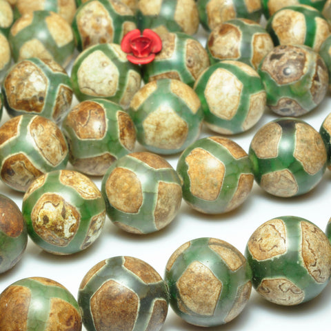 Tibetan Agate Dzi turtleback smooth round beads wholesale loose gemstone for jewelry making DIY