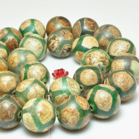 Tibetan Agate Dzi turtleback smooth round beads wholesale loose gemstone for jewelry making DIY