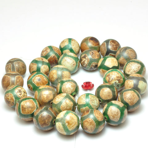 Tibetan Agate Dzi turtleback smooth round beads wholesale loose gemstone for jewelry making DIY