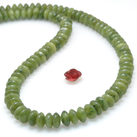 Natural Green Jade smooth disc rondelle beads wholesale loose gemstones for jewelry making DIY bracelet necklace
