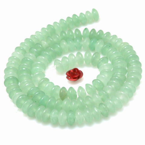 Natural Green Aventurine smooth disc rondelle beads wholesale loose gemstones for jewelry making DIY bracelet necklace