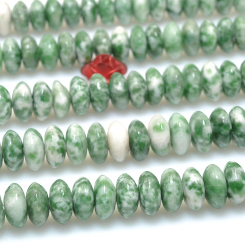 Natural Green Jasper Stone smooth disc rondelle beads wholesale loose gemstones for jewelry making DIY bracelet necklace