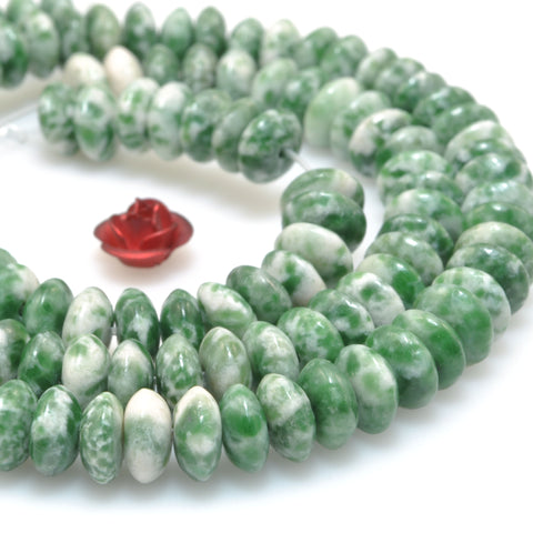 Natural Green Jasper Stone smooth disc rondelle beads wholesale loose gemstones for jewelry making DIY bracelet necklace