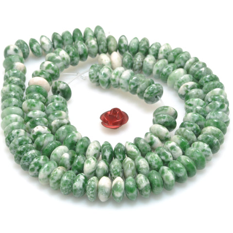 Natural Green Jasper Stone smooth disc rondelle beads wholesale loose gemstones for jewelry making DIY bracelet necklace