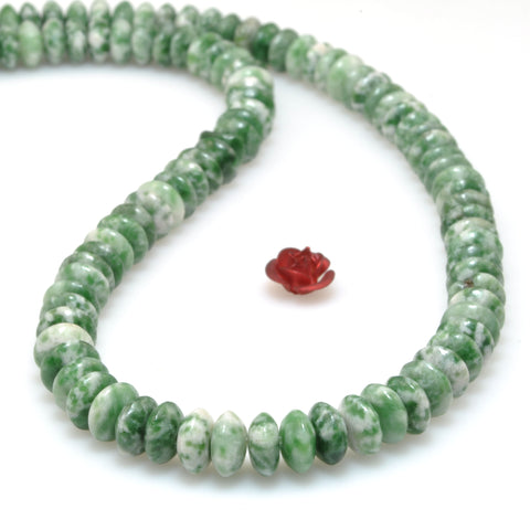 Natural Green Jasper Stone smooth disc rondelle beads wholesale loose gemstones for jewelry making DIY bracelet necklace