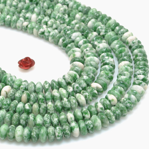 Natural Green Jasper Stone smooth disc rondelle beads wholesale loose gemstones for jewelry making DIY bracelet necklace