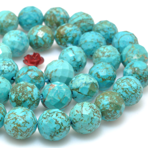 Green Turquoise faceted round beads wholesale loose gemstones semie precious stone for jewelry making diy bracelet necklace