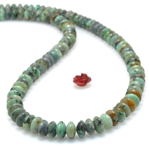 Natural African Turquoise stone smooth disc rondelle beads green turquoise wholesale loose gemstones for jewelry making DIY bracelet necklace
