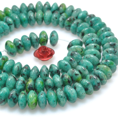 African Turquoise stone smooth disc rondelle beads green turquoise wholesale loose gemstones for jewelry making DIY bracelet necklace
