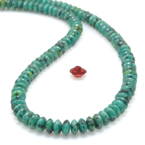 African Turquoise stone smooth disc rondelle beads green turquoise wholesale loose gemstones for jewelry making DIY bracelet necklace