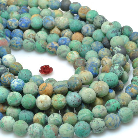 Natural Chrysocolla Stone matte round beads wholesale gemstone jewelry making diy bracelet necklace