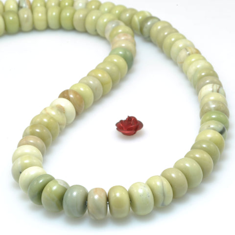 Natural Butter Jade smooth rondelle beads green stone wholesale loose gemstones for jewelry making diy bracelet necklace