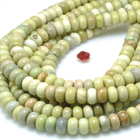 Natural Butter Jade smooth rondelle beads green stone wholesale loose gemstones for jewelry making diy bracelet necklace