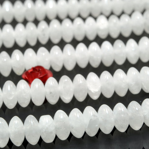 Natural White Jade smooth disc rondelle beads stone wholesale loose gemstones for jewelry making DIY bracelet necklace