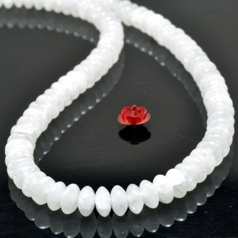 Natural White Jade smooth disc rondelle beads stone wholesale loose gemstones for jewelry making DIY bracelet necklace