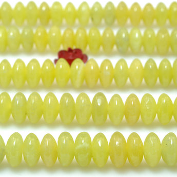Natural Lemon Jade smooth disc rondelle beads yellow loose gemstones for  jewelry making DIY bracelet necklace