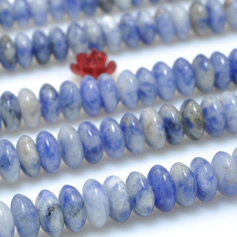 Natural Blue White Sodalite Stone smooth disc rondelle beads wholesale loose gemstones for jewelry making DIY bracelet necklace
