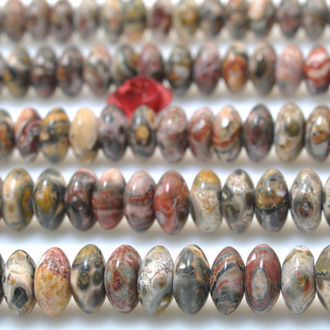 Natural Leopard Skin Jasper smooth disc rondelle beads loose gemstones for jewelry making DIY bracelet necklace
