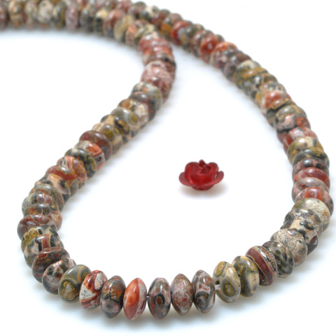 Natural Leopard Skin Jasper smooth disc rondelle beads loose gemstones for jewelry making DIY bracelet necklace
