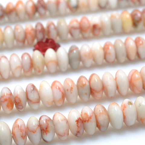 Natural Red Spider Web Jasper smooth disc rondelle loose beads wholesale gemstone for jewelry making DIY bracelet necklace