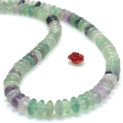 Natural Rainbow Fluorite smooth disc rondelle beads Purple Green Crystal wholesale loose gemstones for jewelry making DIY bracelet necklace