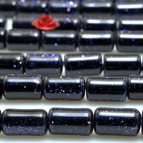 Blue Sandstone Goldstone smooth tube beads gemstone wholesale for jewelry making diy bracelet necklace