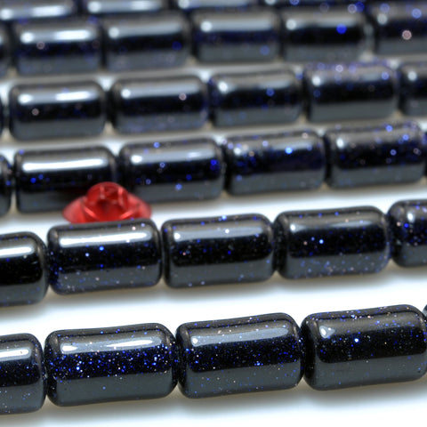 Blue Sandstone Goldstone smooth tube beads gemstone wholesale for jewelry making diy bracelet necklace