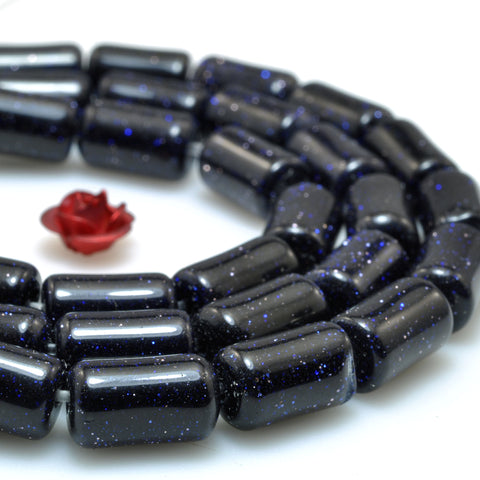 Blue Sandstone Goldstone smooth tube beads gemstone wholesale for jewelry making diy bracelet necklace