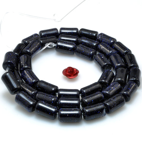 Blue Sandstone Goldstone smooth tube beads gemstone wholesale for jewelry making diy bracelet necklace
