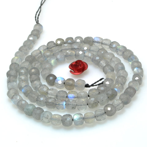 Natural Labradorite stone faceted cube beads loose gemstones wholesale for jewelry making bracelet necklace