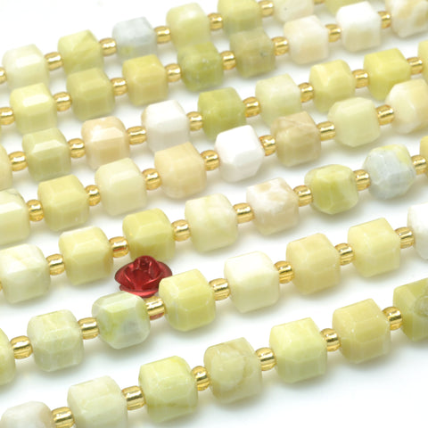 Natural Lemon Jade faceted Cube beads wholesale loose gemstone for jewelry making diy bracelet necklace