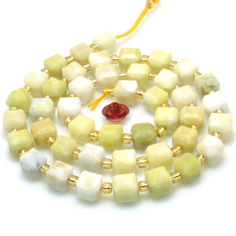 Natural Lemon Jade faceted Cube beads wholesale loose gemstone for jewelry making diy bracelet necklace
