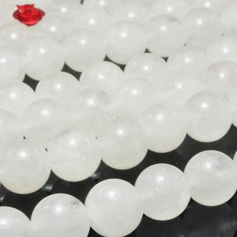 Natural White Jade smooth round loose beads wholesale gemstone jewelry 6mm8mm10mm 15"