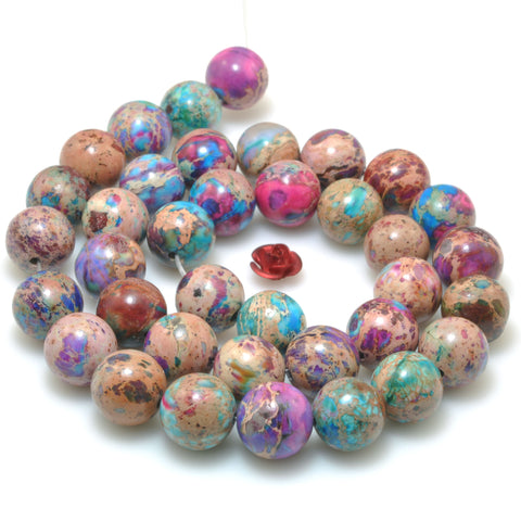 Galaxy Sea Sediment Imperial Jasper Smooth Round Loose Beads Gemstone wholesale Jewelry Making Stuff Diy Bracelet