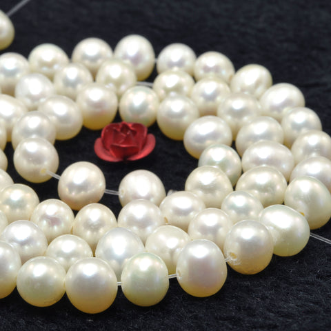 Natural White Fresh Water Pearl smooth egg beads wholesale for jewelry making diy bracelet necklace earrings design