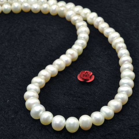 Natural White Fresh Water Pearl smooth egg beads wholesale for jewelry making diy bracelet necklace earrings design