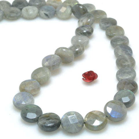 Natural Labradorite Stone faceted coin beads wholesale gemstone jewelry for jewelry making diy bracelet necklace Design