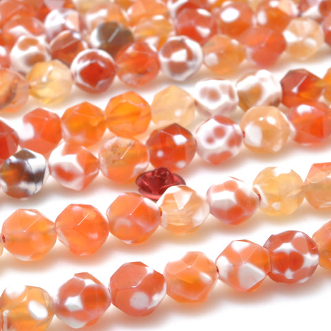 Rainbow Agate star cut faceted nugget beads orange red agate stone wholesale gemstone for jewelry making diy bracelet