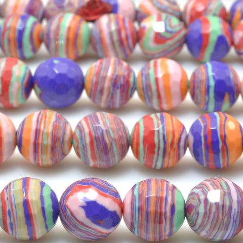 Red Malachite Synthetic Stone faceted round beads wholesale loose gemstone for jewelry making diy bracelet necklace