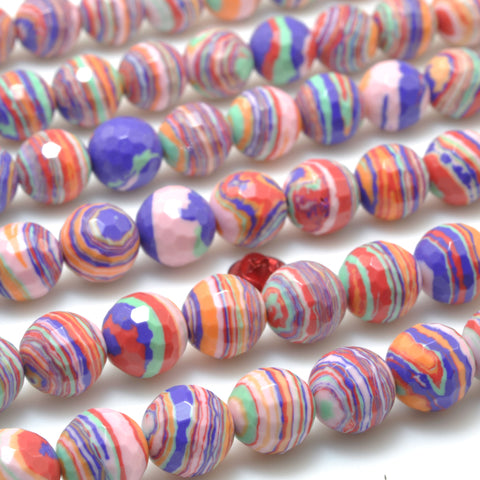 Red Malachite Synthetic Stone faceted round beads wholesale loose gemstone for jewelry making diy bracelet necklace