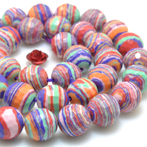 Red Malachite Synthetic Stone faceted round beads wholesale loose gemstone for jewelry making diy bracelet necklace