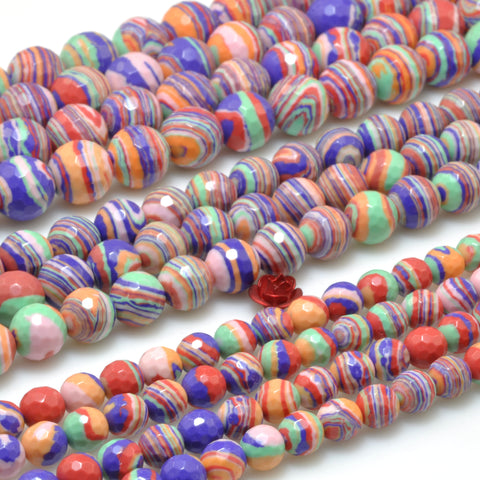 Red Malachite Synthetic Stone faceted round beads wholesale loose gemstone for jewelry making diy bracelet necklace