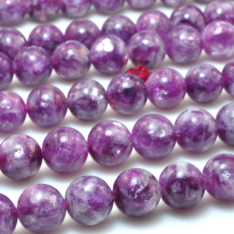 Natural Lepidolite AA Grade Stone smooth round beads wholesale loose gemstones for jewelry making diy bracelet necklace