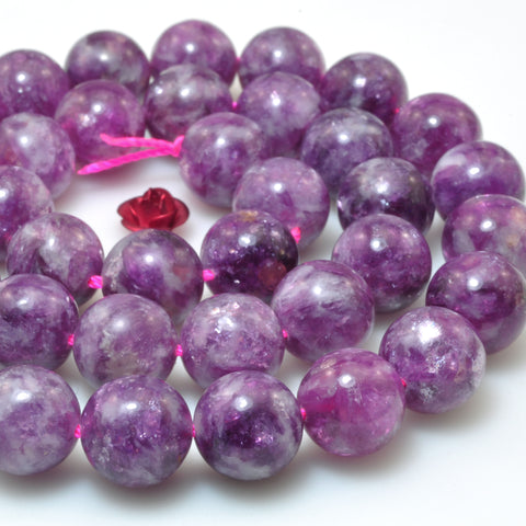 Natural Lepidolite AA Grade Stone smooth round beads wholesale loose gemstones for jewelry making diy bracelet necklace