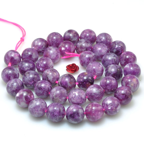 Natural Lepidolite AA Grade Stone smooth round beads wholesale loose gemstones for jewelry making diy bracelet necklace