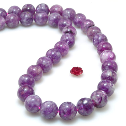 Natural Lepidolite AA Grade Stone smooth round beads wholesale loose gemstones for jewelry making diy bracelet necklace