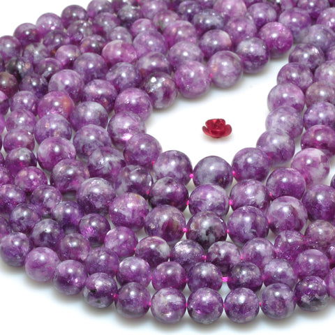 Natural Lepidolite AA Grade Stone smooth round beads wholesale loose gemstones for jewelry making diy bracelet necklace