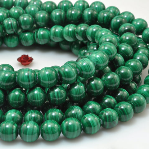 Natural Green Malachite Stone smooth round beads wholesale gemstone for jewelry making diy bracelet necklace