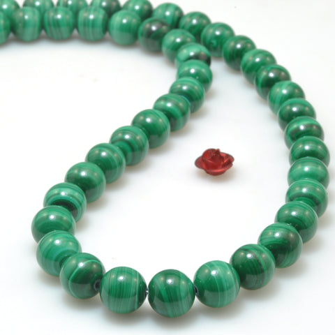 Natural Green Malachite Stone smooth round beads wholesale gemstone for jewelry making diy bracelet necklace