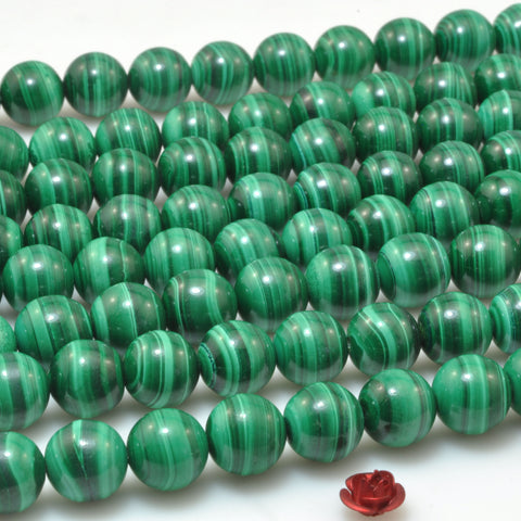 Natural Green Malachite Stone smooth round beads wholesale gemstone for jewelry making diy bracelet necklace